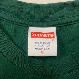 Supreme Long Sleeve T-Shirt Mens S Green Cotton Crew Neck Made‎ in USA ✅
